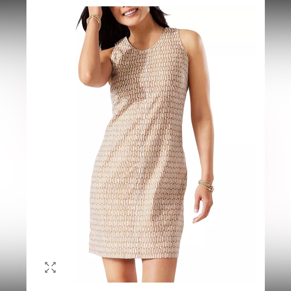 Tommy Bahama Brown and Cream Patterned Dress